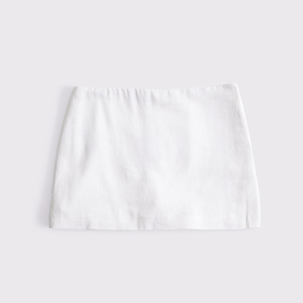 Abercrombie & Fitch White Scarlett Mid Rise Linen-Blend Mini Skort‎ Size XL - Picture 2 of 6